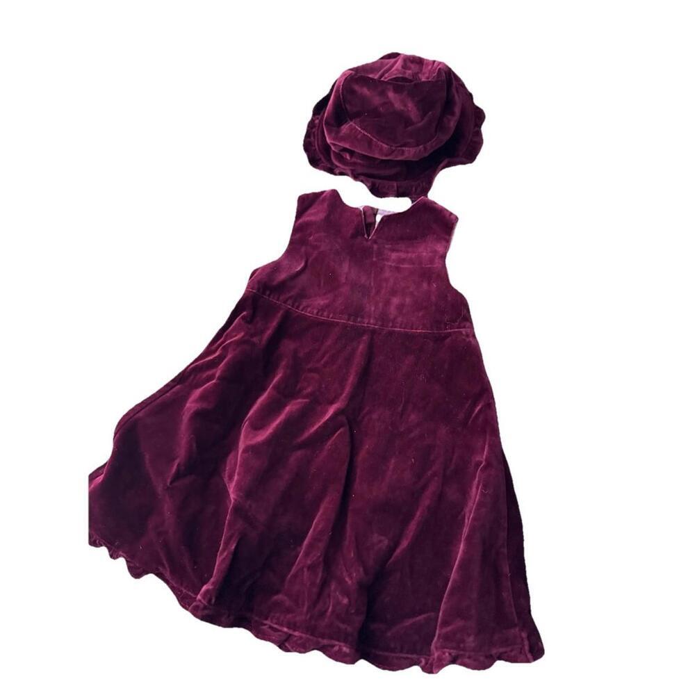 gap girls 2 Yo 2t red velour dress and hat